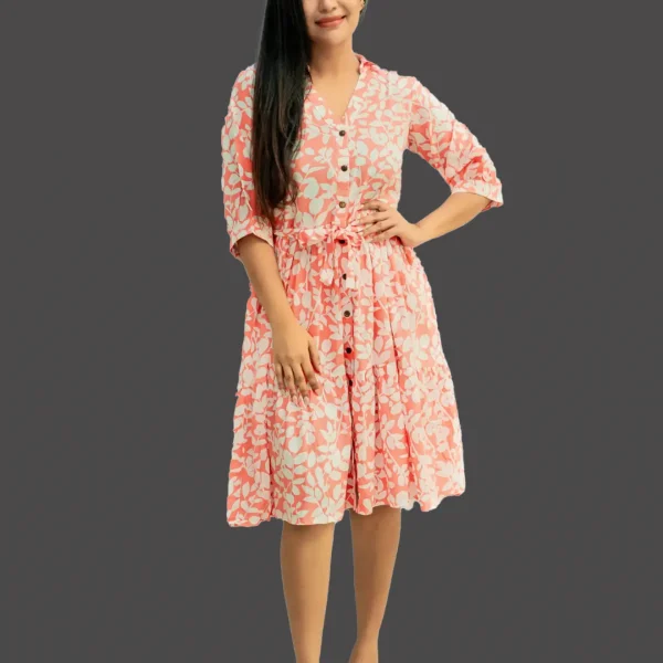 Sanjaraz Aline Linen Mini Dress Pink