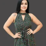 Zoona Halter Neck Mini Dress Black