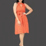 Zoona Halter Neck Mini Dress Orange