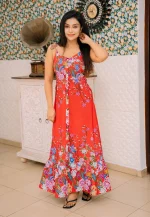 Aldreia Strap Maxi Dress Red