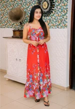 Aldreia Strap Maxi Dress Red - Image 3
