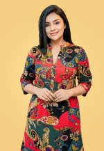 Breeze Aline Linen Midi Dress Red