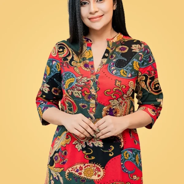 Breeze Aline Linen Midi Dress Red