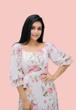 Dellze Off Shoulder Linen Maxi Dress White