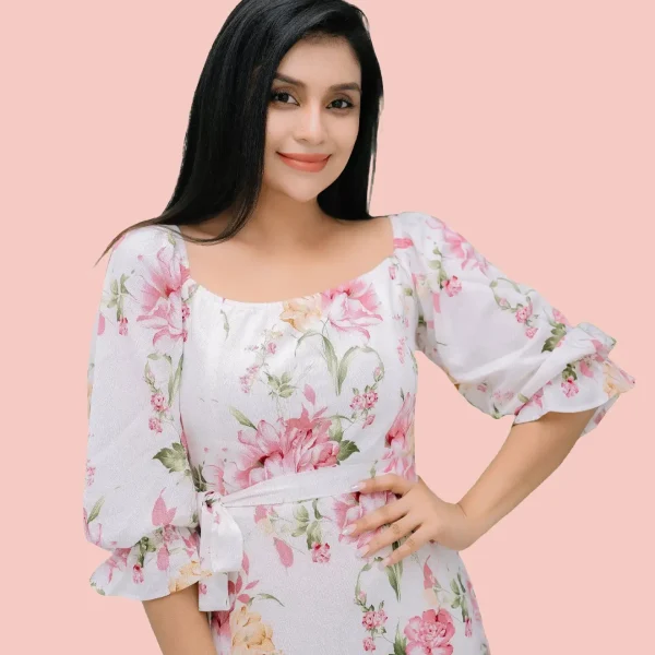 Dellze Off Shoulder Linen Maxi Dress White