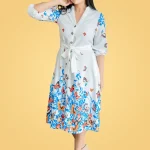 Devona Fly Border Midi Dress White