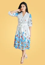 Devona Fly Border Midi Dress White