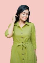 Loony Apple Green Button Dress - Image 3