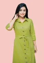 Loony Apple Green Button Dress - Image 4