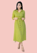 Loony Apple Green Button Dress - Image 6