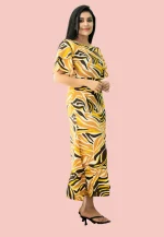 Movo Waves Double Sleeve Maxi Dress Yellow - Image 2