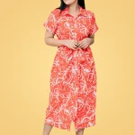 Verona Gathered Midi Dress Red