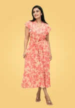 Yashu Pintuks Midi Dress Brown - Image 2
