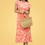 Yashu Pintuks Midi Dress Brown