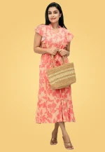 Yashu Pintuks Midi Dress Brown