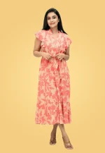 Yashu Pintuks Midi Dress Brown - Image 3