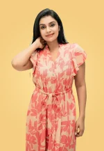 Yashu Pintuks Midi Dress Brown - Image 5