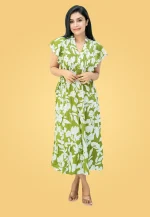 Yashu Pintuks Midi Dress Green - Image 6