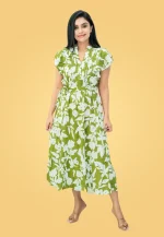 Yashu Pintuks Midi Dress Green - Image 5