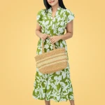 Yashu Pintuks Midi Dress Green