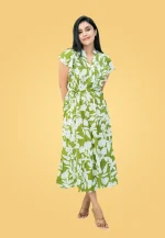 Yashu Pintuks Midi Dress Green - Image 4