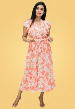 Yashu Pintuks Midi Dress Pink - Image 3