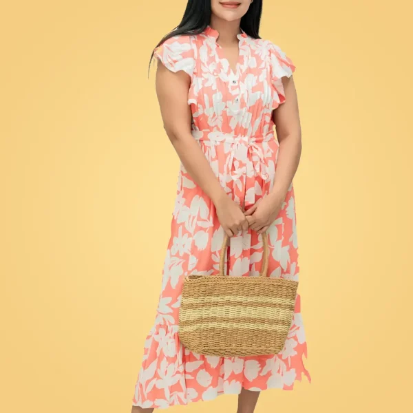 Yashu Pintuks Midi Dress Pink