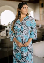Elisa Knot Maxi Dress Blue - Image 9