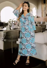 Elisa Knot Maxi Dress Blue - Image 8
