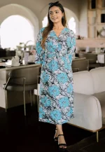 Elisa Knot Maxi Dress Blue