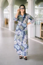 Kairi A Line Maxi Dress Blue #1