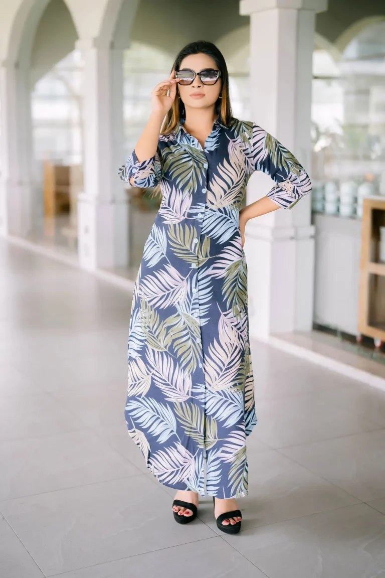 Kairi A Line Maxi Dress Blue #1