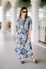 Kairi A Line Maxi Dress Blue #3