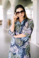 Kairi A Line Maxi Dress Blue #4