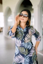 Kairi A Line Maxi Dress Blue #5