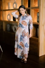 Kairi A Line Maxi Dress Brown #1