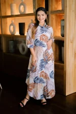 Kairi A Line Maxi Dress Brown #2