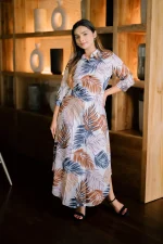 Kairi A Line Maxi Dress Brown #4