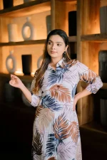 Kairi A Line Maxi Dress Brown #5