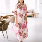 Kairi A Line Maxi Dress Pink #1