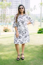 Moreena A-Line Midi Dress White #2