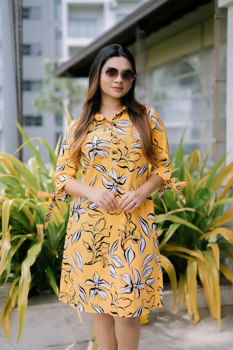 Moreena A-Line Midi Dress Yellow #7