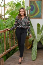 3/4 Sleeve Collar Shirt Blouse - Image 6