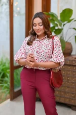 Floral Print Puff-Sleeve Blouse - Image 6