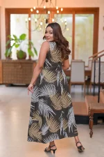 Marigold Sleeve Less Maxi Dress Green - Image 8