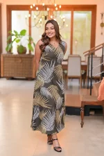 Marigold Sleeve Less Maxi Dress Green - Image 6