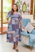 Opeliya Maxi Dress Blue - Image 3