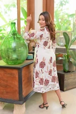 Theia A Line Midi Dress White - Image 8