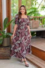 Willow Maxi Dress Brown - Image 4