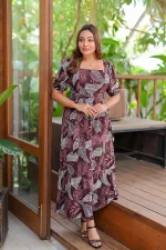 Willow Maxi Dress Brown - Image 3
